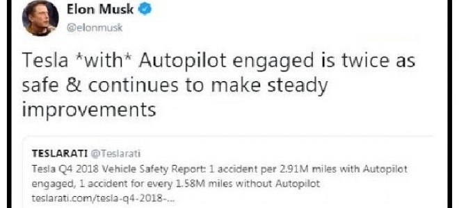 Elon Musk: Tesla otonom araçları iki kat daha güvenli