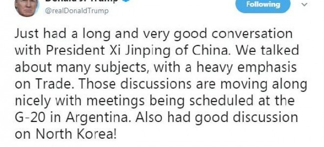 Trump: Çin Cumhurbaşkanı ile çok iyi bir görüşme gerçekleştirdik