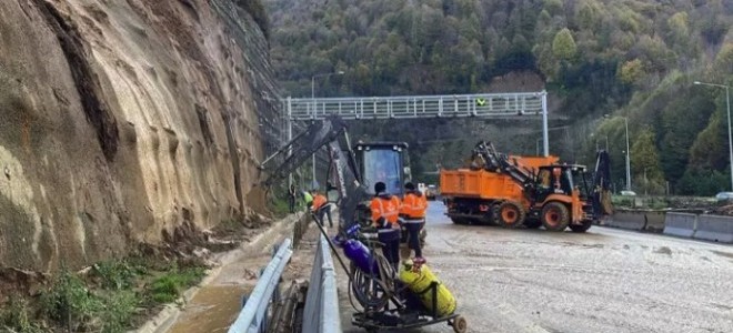 Bolu Dağı Tüneli'nde heyelan önleme çalışmaları sürüyor