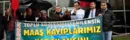 KESK üyelerinden bordro yakma eylemi