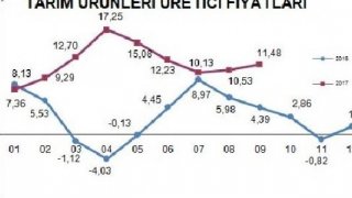 Tarım ürünleri üretici fiyatları Eylül'de yüzde 1.88 arttı