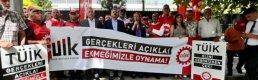 DİSK, TÜİK önünde protesto yaptı: Bu rakam kavgası değil, ekmek kavgasıdır